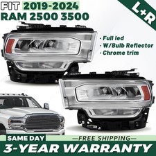 For 2019-2024 Ram 2500 3500 Headlight Full LED W/Reflector Pair Side Headlamp picture