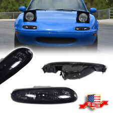 2PCS Smoked Lens Front Bumper Turn Signal Lights For 1990-1997 Mazda MX-5 Miata picture
