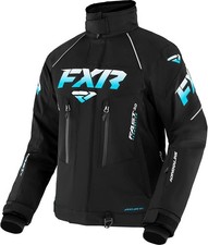 FXR Racing Womens Adrenaline F.A.S.T. Snowmobile Jacket -Black/Sky Blue Fade-6 picture