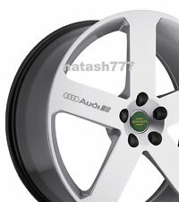 4 - AUDI Decal Sticker Racing Sport  S- Line Wheels Rims emblem logo SILVER picture