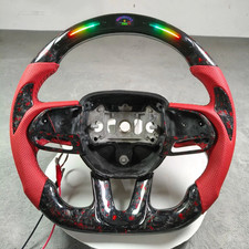 LED Carbon Fiber Steering Wheel For Dodge Challenger Charger SRT 2015-2025 NEW picture