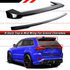 FOR 2013-2021 JEEP GRAND CHEROKEE R STYLE REAR ROOF SPOILER + TAIL GATE MID WING picture