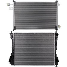 For 2005-2009 Ford Mustang Aluminum Radiator & A/C Condenser Assembly Set picture
