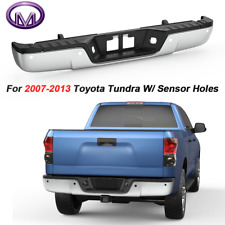 1PC Chrome Steel Rear Step Bumper For 2007-13 Toyota Tundra W/ Sensor Holes New picture