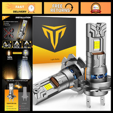 Latest-Gen H7/H7LL Bulbs 90000LM 1200% Brightness 6500K Cool White, Mini OEM Siz picture