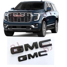 New 2025-2027  GMC Yukon AT4 Elevation XL  All Black Grille & Rear Emblems Kit picture