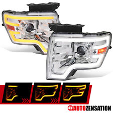 Dynamic LED Fit 2009-2014 Ford F150 F-150 Projector Headlights Sequential Signal picture