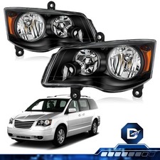 For 11-20 Dodge Grand Caravan 08-16 Chrysler Town&Country Black Headlights Pair  picture
