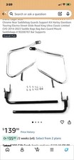 Chrome Rear Saddlebag Guards Support Kit Harley Davidson Touring Electra Stre... picture