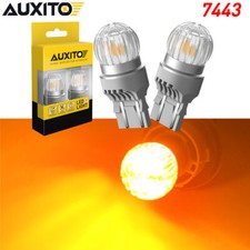 2x 7443 7440 LED Amber Yellow Turn Signal Parking DRL High Power Light Bulbs EAC picture