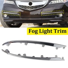 Pair Front Bumper Fog Light Trims Chrome Molding Fit 2015 2016 2017 Acura TLX picture