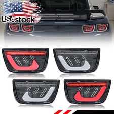 4PCS Clear Lens Red LED Rear Tail Brake Light Lamps For 2010-2013 Chevy Camaro picture