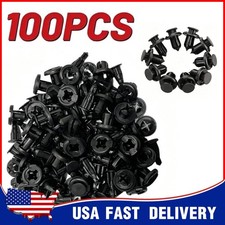 100x-10mm Bumper Clips Hood Fender Push Rivets Retainer Fasteners For Honda NEW picture
