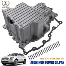 Cast Aluminum Replace Plastic Lower Oil Pan 2.7L V6 for Ford F-150 2015-2020 picture
