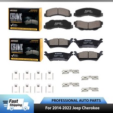8pcs Front & Rear Ceramic Brake Pads For 2014-2022 Jeep Cherokee 3.2L 2.4L 2.0L picture