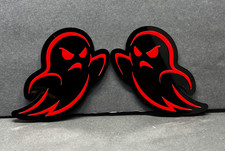 Halloween Ghost Car Emblem Badge, Custom Acrylic Car Fender/Trunk Decoration 2PC picture