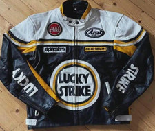 Lucky Strike Motorbike Leather Jacket New Lucky Strike Motorcycle Biker Jacket picture