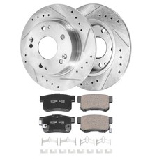 10.24in REAR Drilled Disc Rotors Brake Pads for 2003-2007 Honda Accord Acura TSX picture