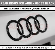 AUDI Gloss Black Rear Trunk Lid Rings Badge Logo Emblem for A1 A3 A4 S4 A5 S6 A6 picture