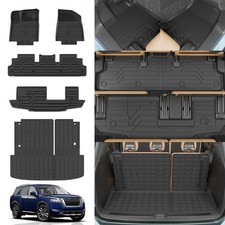 Floor Mats Fit Nissan Pathfinder 2022-2026 7&8-Seat Cargo Liner Backrest Mats  picture