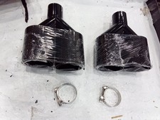 Opened box Carbon Fiber Dual Exhaust Twin End Tips Tail Pipe 2.5inch OR 63MM US picture