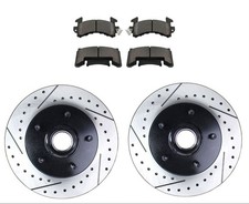 Drilled & Slotted Disc Brake Rotor Set & Replacement Pads, 1982-87 Buick Regal picture