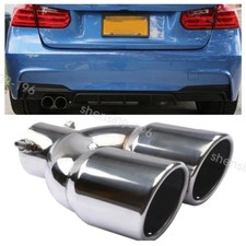 Rear Car Dual Exhaust Muffler Tip Tail Pipe Steel For BMW 3 SERIES F30 F31 2012- picture
