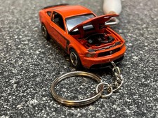 2012 Mustang Boss 302 Keychain Competition Orange Hot Wheels Matchbox picture