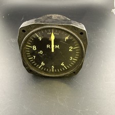 Vintage Us Army Aircraft RPM tachometer indicator GE type E-9A picture