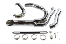 Chrome Wyatt Gatling 2 into 1 Exhaust Pipe Header Kit for Harley-Davidson picture