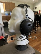 Vintage MG Aviation Pilot Headset MG Dual Plug Leather USA Made picture