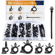 60Pcs Car Wire Loom Clips Set - 6 Sizes Universal Wiring Harness Routing Clips picture
