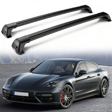 2PCS Heavy-Duty Alu Roof Rack Crossbars Fit for Porsche Panamera 2016-2023 Black picture