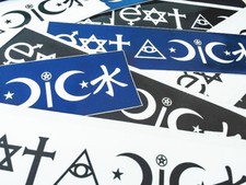 The ORIGINAL Eat A Dick - Atheist Coexist Parody Bumper Sticker Satire picture