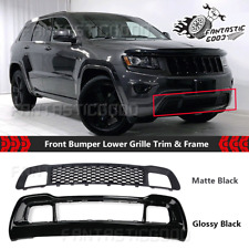 For Jeep Grand Cherokee 14-16 Glossy Black Front Lower Grille Bumper+Grill Bezel picture