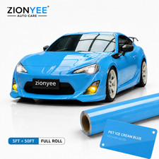 5FTx50FT PET Crystal Ice Cream Blue Vinyl Wrap Self-Adhesive Air Release picture