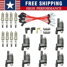 8Pack Ignition Coil+Spark Plug+Wire Set For Chevy Silverado 1500 GMC Tahoe UF742 picture