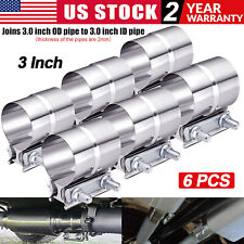 6 x 3inch T-304 Stainless Steel Joint Band Exhaust Clamp for Butt Sleeve Coupler picture