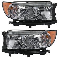 Headlights Driving Head lights Headlamps Set of 2  Driver & Passenger Side Pair picture