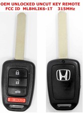 Honda LOGO Accord Civic UNLOCKED OEM Fob REMOTE NEW UNCUT Key 315MHz MLBHLIK6-1T picture