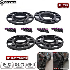 4pcs 10+12mm Wheel Spacers 5x112 for Audi Porsche Macan 95B BONOSS CB 66.5 Bolts picture
