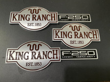 3PC FOR 2001-2007 KING RANCH FENDER TAIL SILVER BROWN EMBLEM SATN BADGE F 250 picture