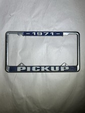 Vintage 1971 Pickup License Plate Frame Chrome Truck Auto Gas Oil Mancave picture