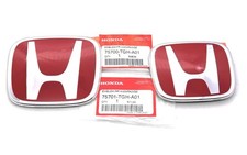 GENUINE STYLE 3PCS FRONT 75700TV8E01 REAR 75701TGHA01 RED EMBLEM FIT 2018-2020 picture
