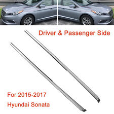 For 2015-17 Hyundai Sonata Left & Right Side Fender Chrome Garnish Molding Trim picture