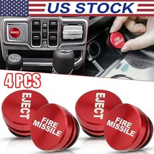 Universal Fire Missile Eject Button Car Cigarette Lighter Cover Accessories 4pcs picture