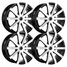 (Set-4) Strada Gabbia 22x9.5 6x135/6x139.7 30MM Black Machined wheels rims picture