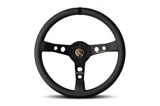 MOMO Mod.07 ANNIVERSARIO Steering Wheel 350mm Black Leather Black Spokes Limited picture
