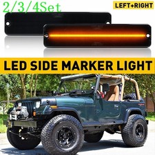 2/3Set LED Side Marker Fender Bumper Lights For Wrangler Jeep JK 1987-1995 Amber picture