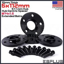 4 Pc 10mm Audi 5x112 PCD 57.1 mm CB Hub Centric Spacer Fit A3-8/E-Tron/Q2-Q8/RS picture